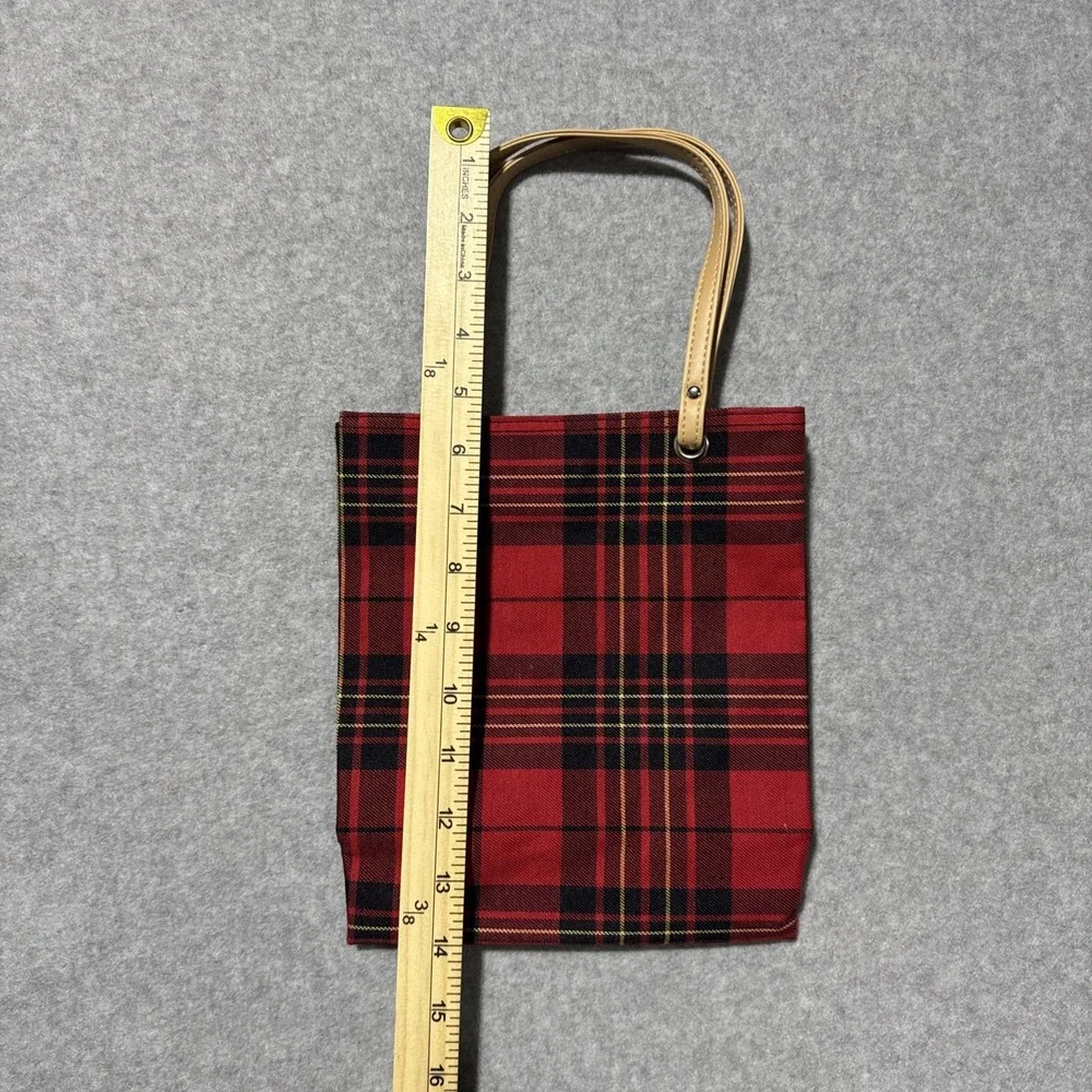Vintage Y2K Red Tartan Plaid Tote Bag GUC 2044